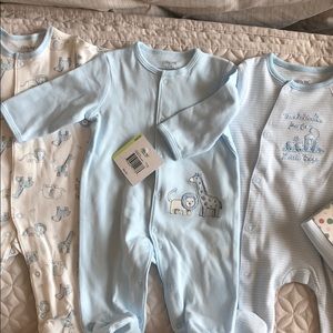 Bundle of baby boy footed sleepers